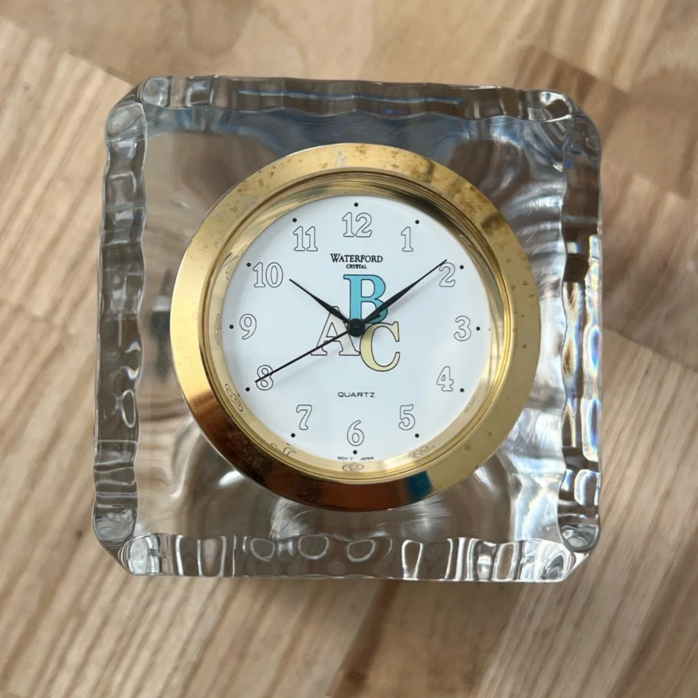 Waterford Crystal Rare Vintage Collectible Crystal Clock A, B, C, D Letters